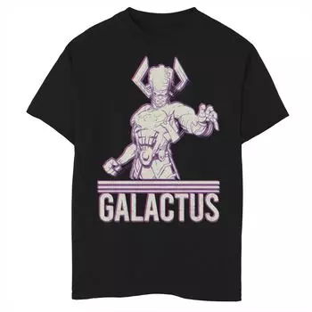 Фиолетовая футболка с 3D портретом и рисунком Marvel Galactus для мальчиков 8–20 лет Licensed Character, черный