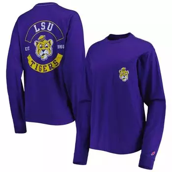 Фиолетовая футболка с длинными рукавами и карманами женской лиги LSU Tigers