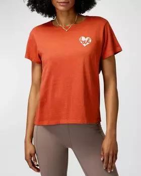 Фиолетовая футболка с короткими рукавами в форме сердца Spiritual Gangster, цвет Tigerlily