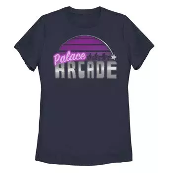 Фиолетовая футболка с неоновым логотипом для юниоров Stranger Things Palace Arcade Licensed Character, темно-синий