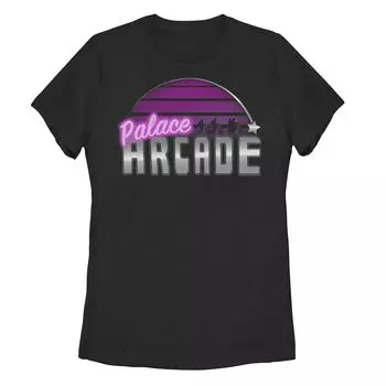 Фиолетовая футболка с неоновым логотипом для юниоров Stranger Things Palace Arcade Licensed Character, черный