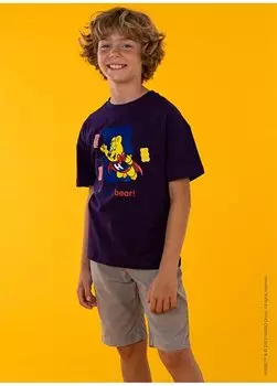 Фиолетовая футболка с принтом для девочек HRBTXT108 Haribo, фиолетовый