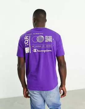 Фиолетовая футболка с принтом на спине Champion Rochester Future