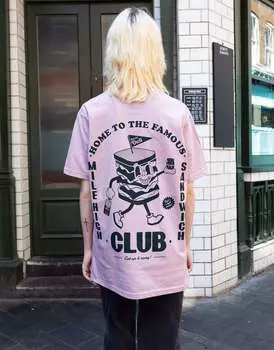 Фиолетовая футболка унисекс с принтом «Сэндвич-клуб» Batch1