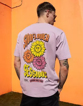 Фиолетовая футболка унисекс унисекс Sunflower Sessions Festival