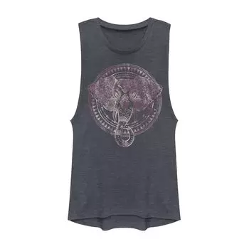 Фиолетовая футболка в стиле бохо с рисунком слона для юниоров и мускулистыми мышцами