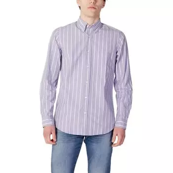 Фиолетовая хлопковая рубашка Hugo Boss