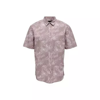 Фиолетовая хлопковая рубашка Only & Sons