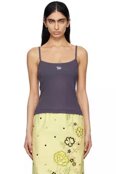 Фиолетовая майка с нашивками в виде лисы Maison Kitsun