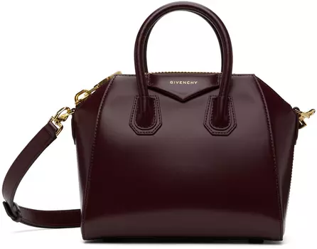 Фиолетовая мини-сумка Antigona Givenchy, Oxblood red