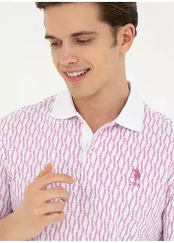 Фиолетовая мужская футболка с воротником поло VINOS U.S. Polo Assn., фиолетовый