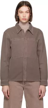 Фиолетовая приталенная джинсовая рубашка LEMAIRE