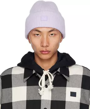 Фиолетовая шапка с логотипом Acne Studios