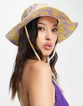 Фиолетовая шляпа в стиле сафари с цветочным принтом Reclaimed Vintage