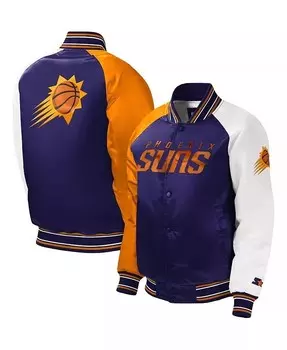Фиолетовая университетская куртка с длинными кнопками реглан для мальчиков и девочек Big Phoenix Suns Starter, фиолетовый
