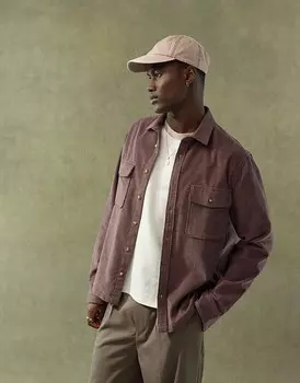 Фиолетовая вельветовая рубашка свободного кроя ASOS DESIGN