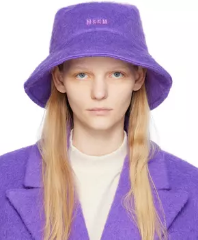 Фиолетовая вязаная панама MSGM Shag