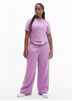 Фиолетовая женская футболка с круглым вырезом Calvin Klein Jeans