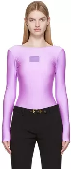 Фиолетовое блестящее боди Versace Jeans Couture