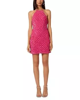 Фиолетовое мини-платье с бисером Liv Foster, розовый