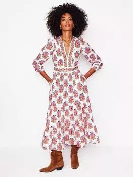 Фиолетовое платье миди из джерси с цветочным рисунком Boden, разноцветный