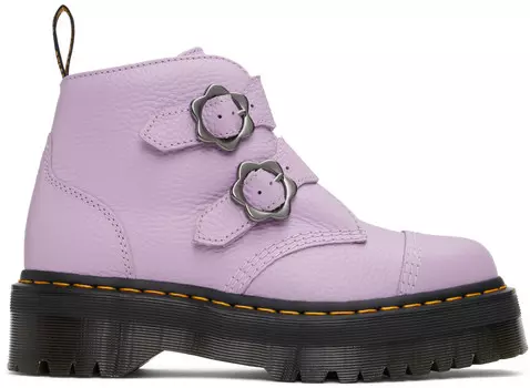 Фиолетовые ботинки Devon Flower на платформе с пряжкой Dr. Martens
