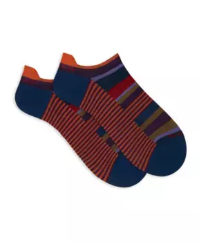 Фиолетовые хлопковые кроссовки с разноцветными и виндзорскими полосками. Gallo, мультиколор