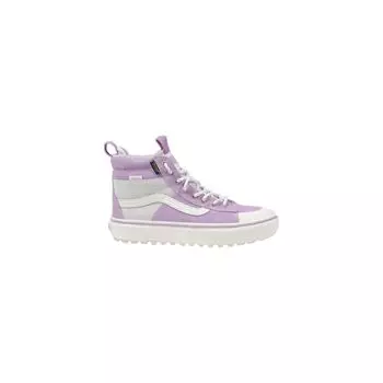 Фиолетовые кожаные кроссовки Vans
