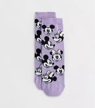 Фиолетовые носки Disney с Микки и Минни Маус New Look, светло-фиолетовый