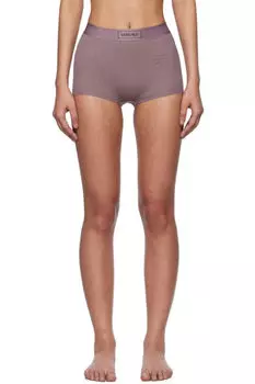 Фиолетовые ребристые шорты для мальчиков с винтажным логотипом 90-х годов Versace Underwear