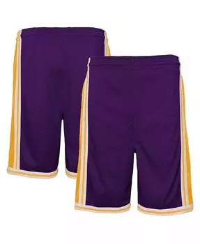 Фиолетовые шорты Big Boys Los Angeles Lakers из твердой древесины Classics Swingman Mitchell & Ness, фиолетовый