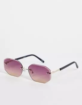 Фиолетовые солнцезащитные очки без оправы в стиле 90-х годов ASOS DESIGN