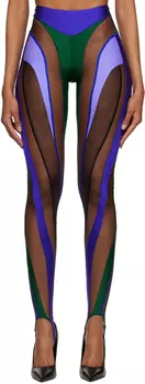 Фиолетовые спиральные леггинсы Mugler