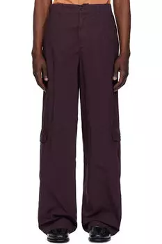 Фиолетовые свободные перекрашенные брюки-карго Dries Van Noten