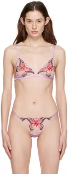 Фиолетовый бюстгальтер с треугольными чашечками и вышивкой Butterfly Fleur du Mal