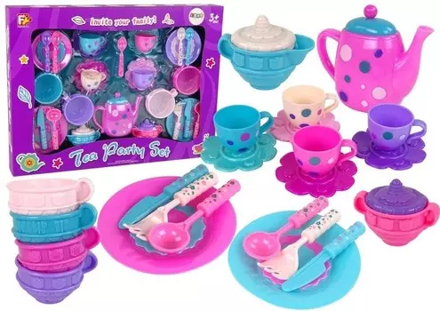 Фиолетовый чайный сервиз Lean Toys