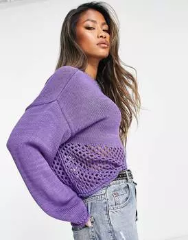 Фиолетовый джемпер с открытыми краями ASOS DESIGN