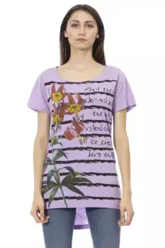 Фиолетовый хлопковый женский топ Trussardi