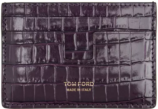Фиолетовый классический держатель для карт Croc TOM FORD