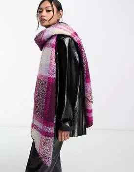 Фиолетовый клетчатый шарф Vero Moda