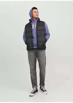 Фиолетовый мужской свитшот с воротником с капюшоном Jack & Jones