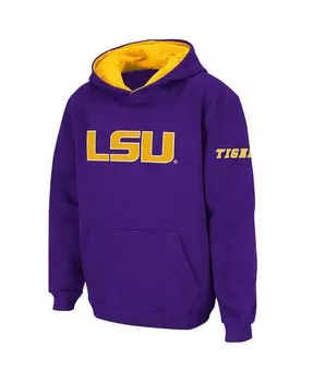 Фиолетовый пуловер с большим логотипом Big Boys LSU Tigers с капюшоном Stadium Athletic