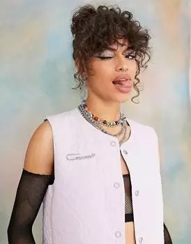 Фиолетовый стеганый жилет COLLUSION