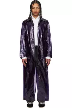 Фиолетовый свободный крой Mac Coat Dries Van Noten