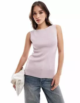 Фиолетовый топ без рукавов с овальной спинкой Abercrombie & Fitch