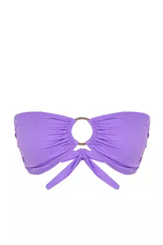 Фиолетовый топ бикини без бретелек с аксессуарами Trendyol