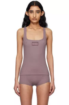 Фиолетовый топ-майка в рубчик с винтажным логотипом 90-х годов Versace Underwear