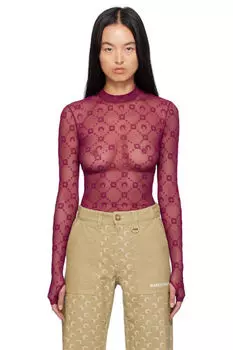 Фиолетовый топ Moonogram Mesh Second Skin Marine Serre