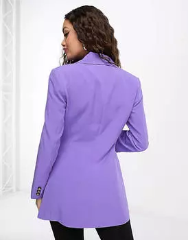 Фиолетовый удлиненный приталенный пиджак Miss Selfridge Petite