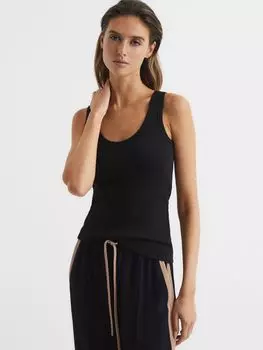 Фиолетовый жилет-топ Reiss, черный